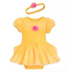 New Disney Store Princess Belle Beauty and the Beast Bodysuit Costume Baby 9-12M